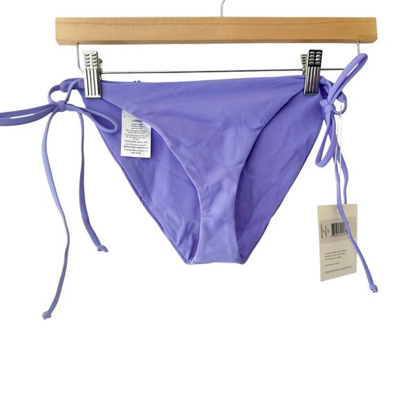 Mara Hoffman Lei Amnesia Purple Side Tie Brazilian Bikini Bottoms Size Large - Picture 1 of 8